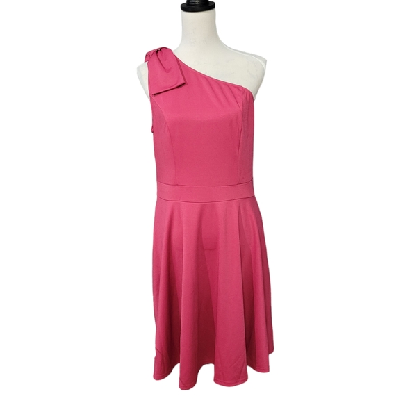 Jasambac Dresses & Skirts - Jasambac one shoulder cocktail dress size XL, pink, with pockets